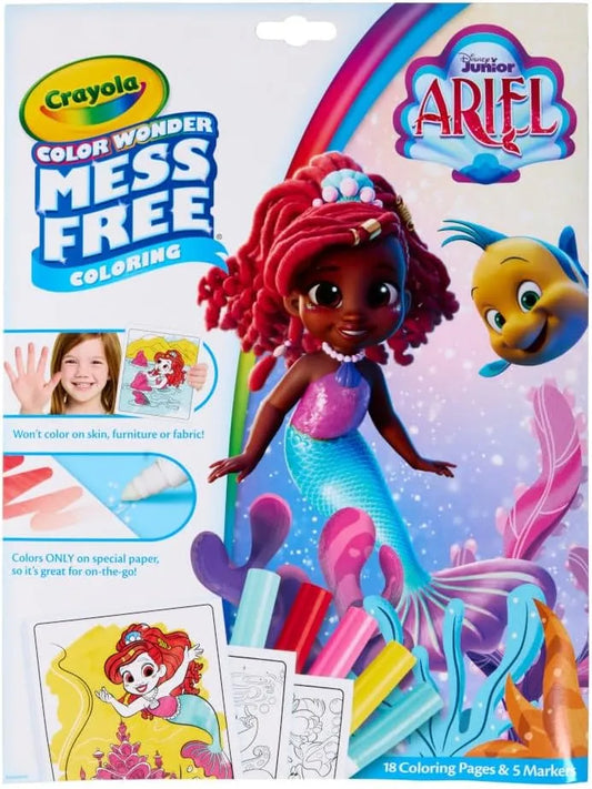 Crayola Color Wonder Disney Junior Ariel Mess Free Coloring Pages, Gift for Toddlers, Travel Activity, Disney Coloring, Ages 3+