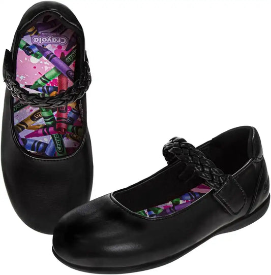 Crayola Shoes for Girls Mary Jane Ballet Flats Dress School Shoes for Girl Size 9-10 Toddler 11-13 Little Kid 1-4 Big Kid