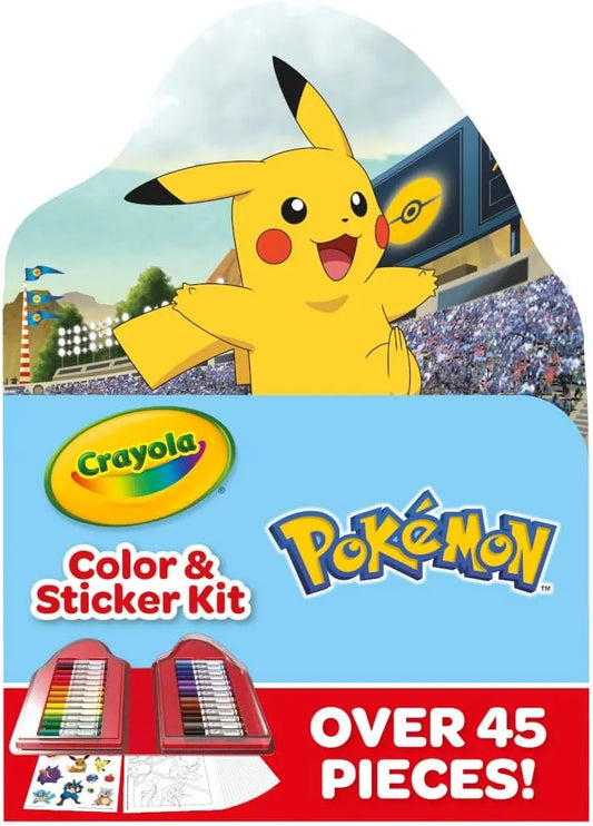 Crayola Pokemon Art Kit for Kids (45pcs), Pokemon Coloring Book Pages & Stickers, Gifts for Kids, DIY Craft Kit for Girls & Boys, Ages 4+