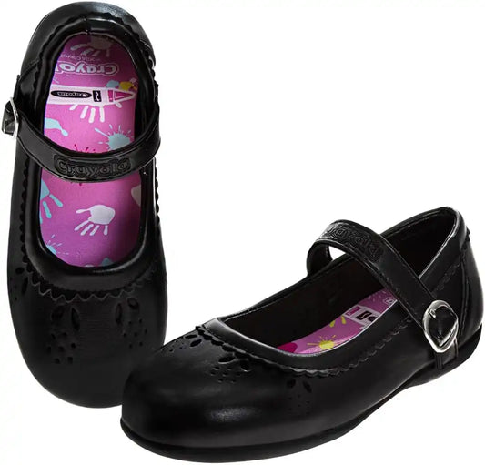 Crayola Shoes for Girls Mary Jane Ballet Flats Dress School Shoes for Girl Size 9-10 Toddler 11-13 Little Kid 1-4 Big Kid