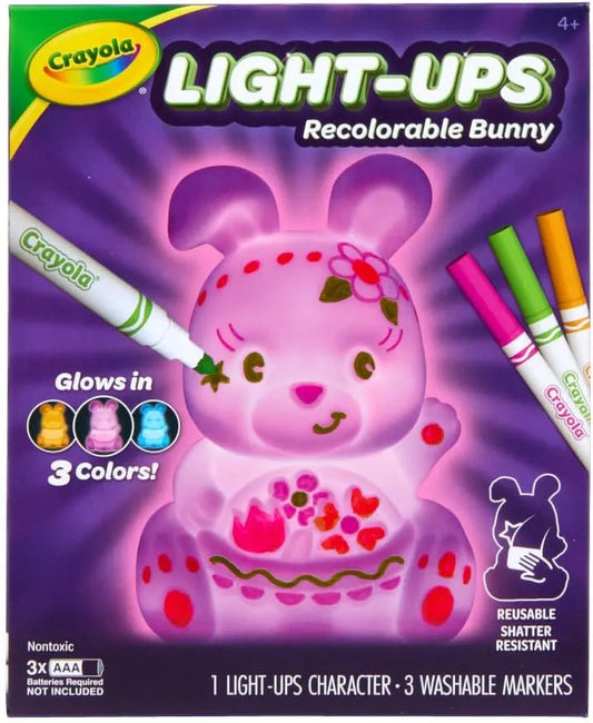 Crayola Light Up Toy Bunny, Reusable Coloring Toy, Spring Crafts & Decor, Bunny Toy for Kids, Ages 4+