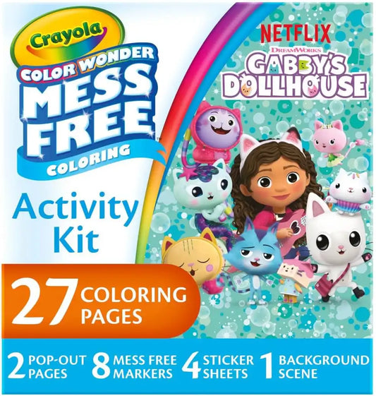 Crayola Color Wonder Gabby's Dollhouse Activity Kit, Mess Free Coloring Set for Toddlers, Travel Activities & Toys, Gifts for Girls & Boys