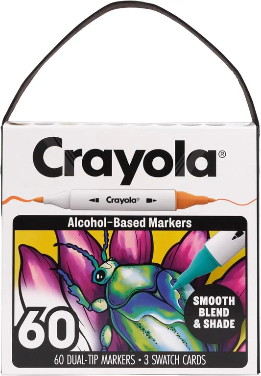 Crayola Dual Tip Alcohol Marker Set for Adults, 60ct, Fine & Brush Tips, Blending Markers for Adult Coloring, Art Supplies, Gifts, Ages 14+ [Amazon Exclusive]