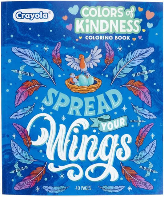 Crayola Colors of Kindness Adult Coloring Book (40pgs), Adult Coloring Pages, Stress Relief Activity, Gift for Teens & Adults, 9+
