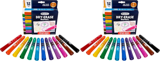 Crayola Take Note Dry Erase Markers for School (12ct) Essential Easter Basket Stuffers, Chisel Tip Whiteboard Markers, Spring Craft Supplies for Teachers, Low Odor (Pack of 2)
