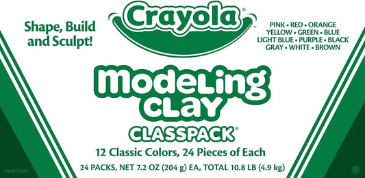 Crayola Modeling Clay Classpack (24 Packs), 12 Colors, Nontoxic, Teacher Classroom Must Haves, School Supplies for Kids