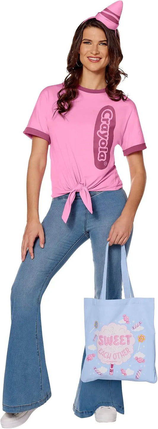 Spirit Halloween Crayola Adult Be Sweet Pink Crayon Costume Kit | Officially Licensed | Easy Halloween Costume