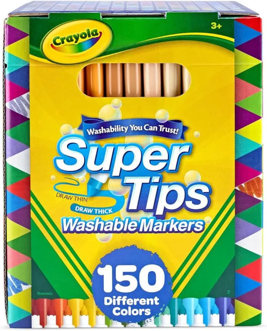 Crayola Super Tips Washable Markers for Kids 150ct, Bulk Coloring Markers