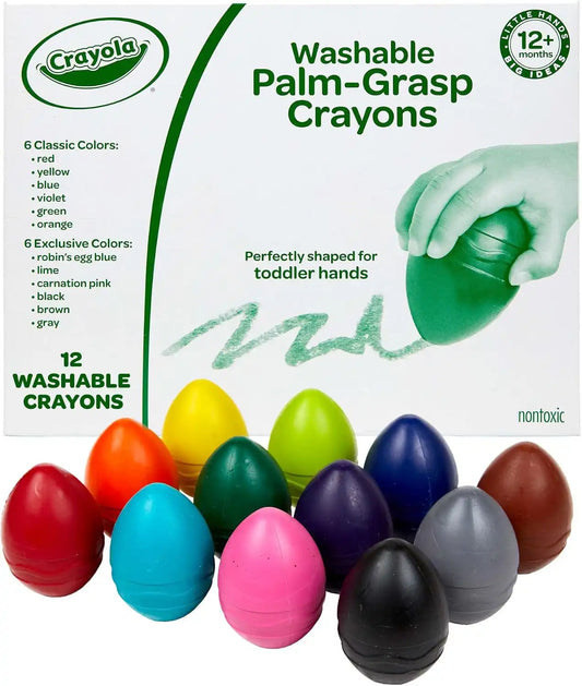 Crayola Large Egg Crayons (12ct), Classroom Must Haves, Teacher School Supplies for Toddlers, Kindergarten & Elementary, Ages 1+