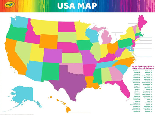 Dry Erase USA Map - Whiteboard for Home, School Classrooms, or Office Use, Great for Teachers and Kids, Large Size, White