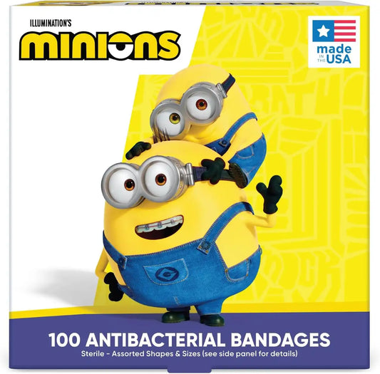 Minions Kids Adhesive Bandages, 3 Assorted Sizes, 100 Count