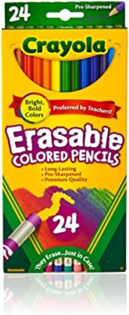 Crayola Erasable Colored Pencils for Kids, 24ct Drawing Coloring Pencils