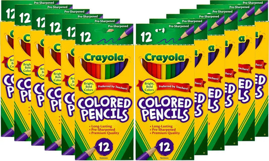 Crayola Colored Pencils Bulk, Kids School Supplies for Teachers, 12 Packs with 12 Colors [Amazon Exclusive]
