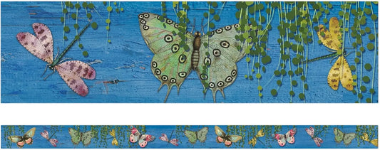 Eureka Curiosity Garden Butterfly Decorative Classroom and Bulletin Board Trim for Teachers, 2.25" Wide, 12 Strips for 37 Total Feet