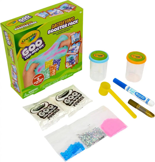 Crayola Satisfying Goo Making Kit, Slime DIY Craft for Kids, Sensory Fidget Putty, Less Mess Activity, Includes Mix Pouches & Mix Ins, Gift for Kids, 6+