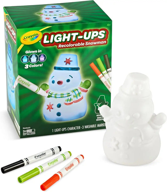 Crayola Light-Ups - Snowman, Light Up Snowman Toy, Christmas Gift for Grandkids & Kids, Reusable Coloring Craft Toy, Decoration for Indoors, Stocking Stuffers