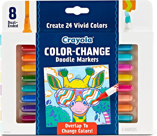 Crayola Color Changing Markers (8ct), No Bleed Markers for Adult Coloring, Dual Sided Marker Set, Cool Art Supplies, Gift for Teens