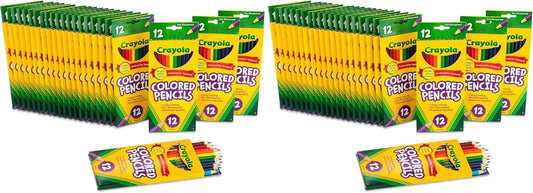 Crayola Bulk Colored Pencils for Kids (24pk) - 12 Assorted Colors, Art Supplies For Crafts & Coloring Books, Bulk Preschool & Kindergarten Classroom Supplies (Packaging May Vary) (Pack of 2)