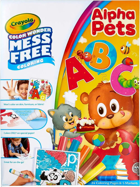 Crayola Color Wonder Alpha Pets, Mess Free Coloring for Toddlers, Alphabet Coloring Pages, Toddler Activity, Gift for Kids, Ages 3+ [Amazon Exclusive]