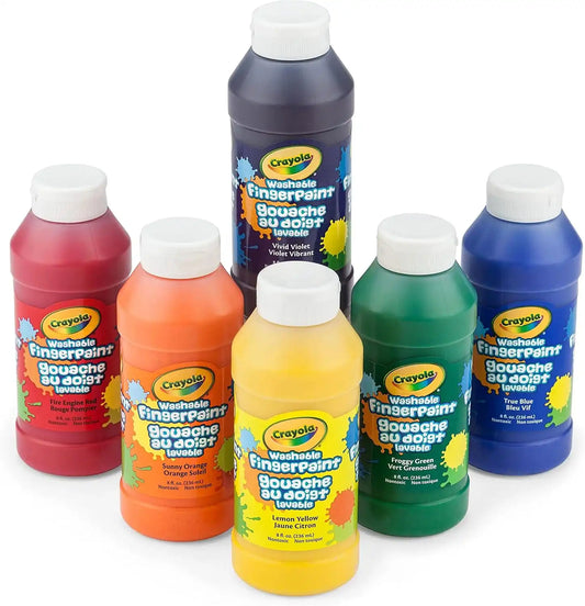 Crayola Washable Finger Paints 6ct, Toddler Art Supplies, Amazon Exclusive