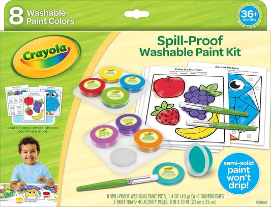 Crayola Spill Proof Paint Set (8ct), Washable Toddler Paint Kit