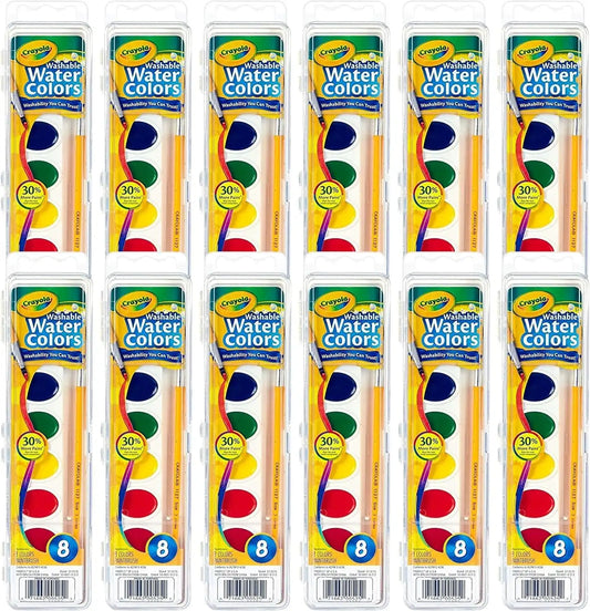 Crayola Washable Watercolor Paint Sets, Bulk Art Supplies for Teacher 12ct
