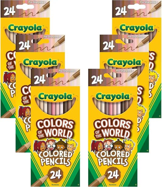 Crayola Colors of the World Bulk Colored Pencil Set - 6 Packs (24ct), Teacher Classroom Must Haves, Skin Tone Colored Pencils for Kids